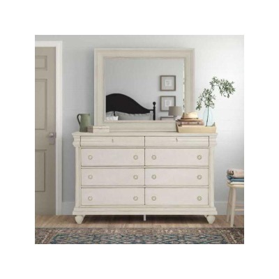 Deonte 8 Drawer 64" W Double Dresser With Mirror II