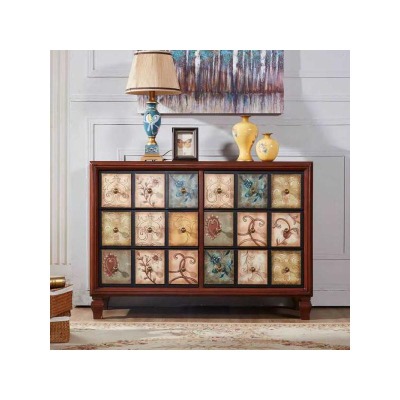 Traditional Solid Wood Storage Chest Bedroom Chest in Brown with Drawers - 49.2"L x 16.1"W x 35.5"H